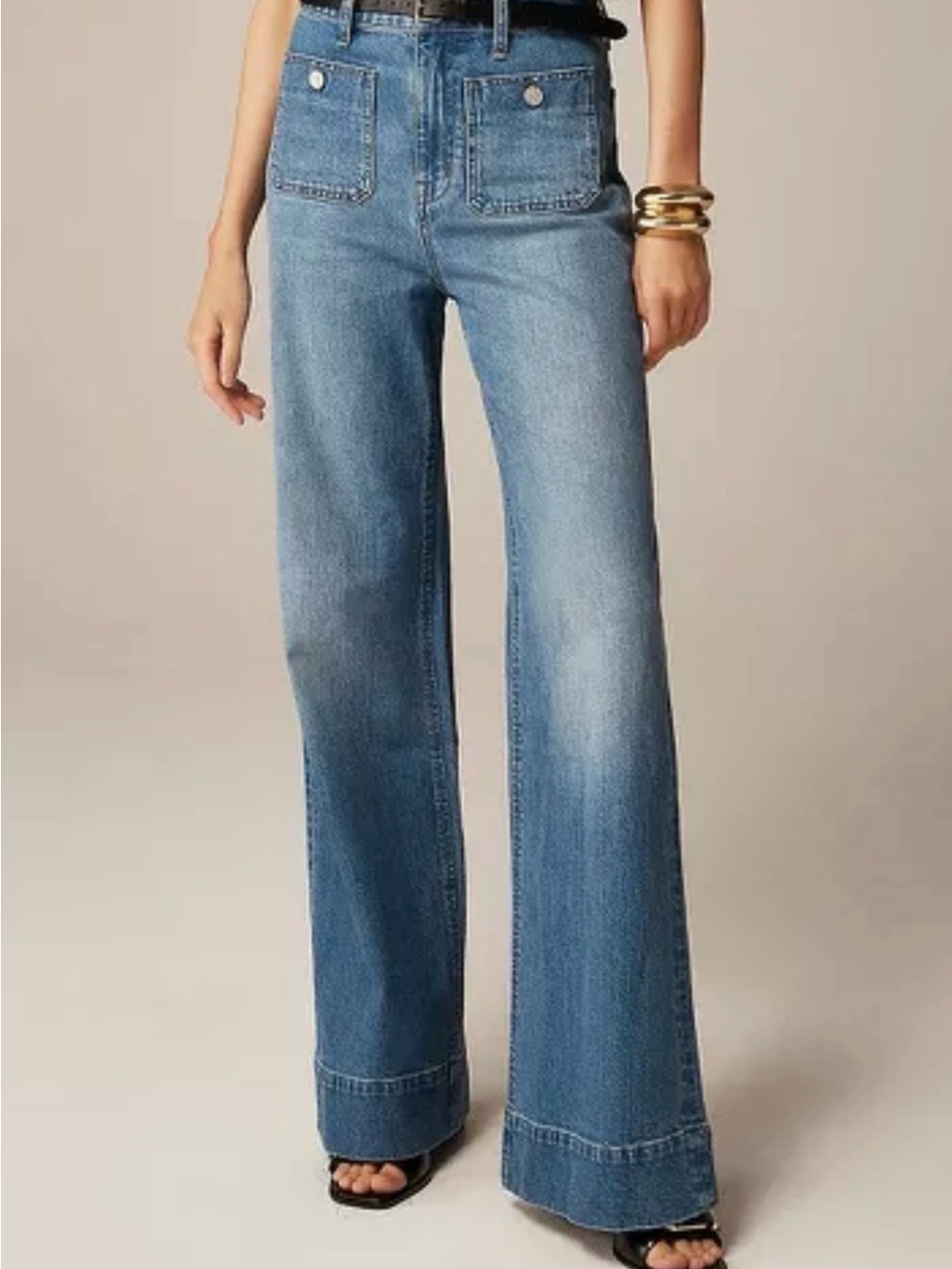 J. Crew Sailor Wide Leg Denim Trouser  Light Wash Size 30